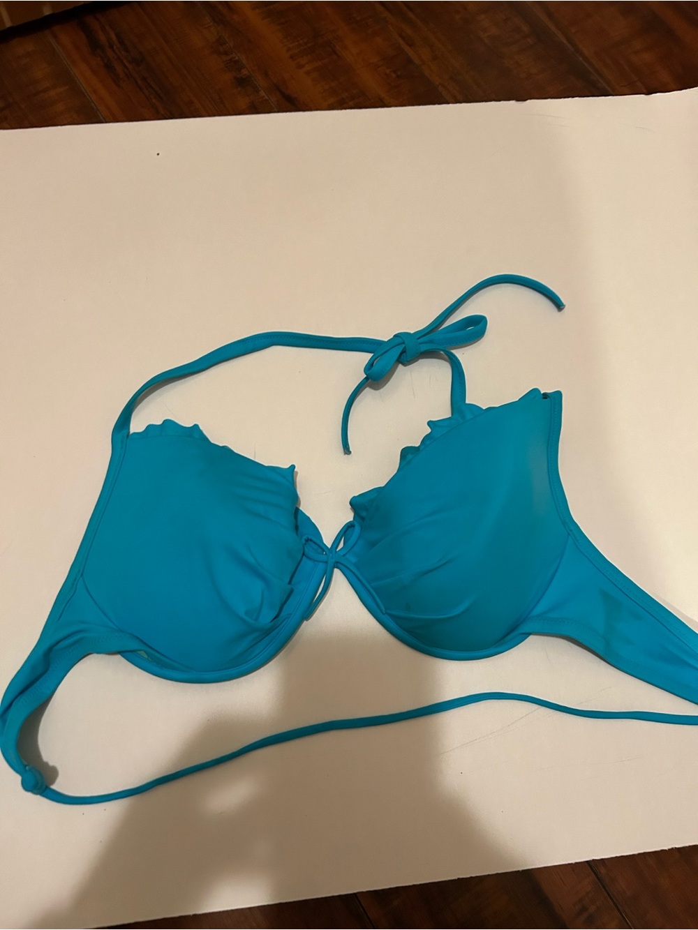 Victorias Secret Women’s Teal Halter Bikini Top - Teal Swim 36D